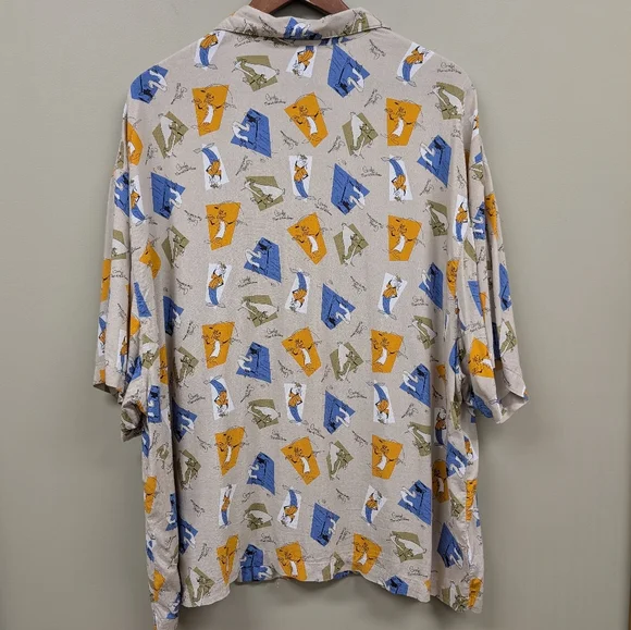 Vintage Disney Store Rayon Goofy Man Of The House Hawaiian Button Front Shirt XL - Picture 3 of 8